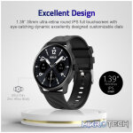 MT410 Smart Watch 1.39" HD IPX68 with BT Calls Sports HR BP BO - Silver - Image 2